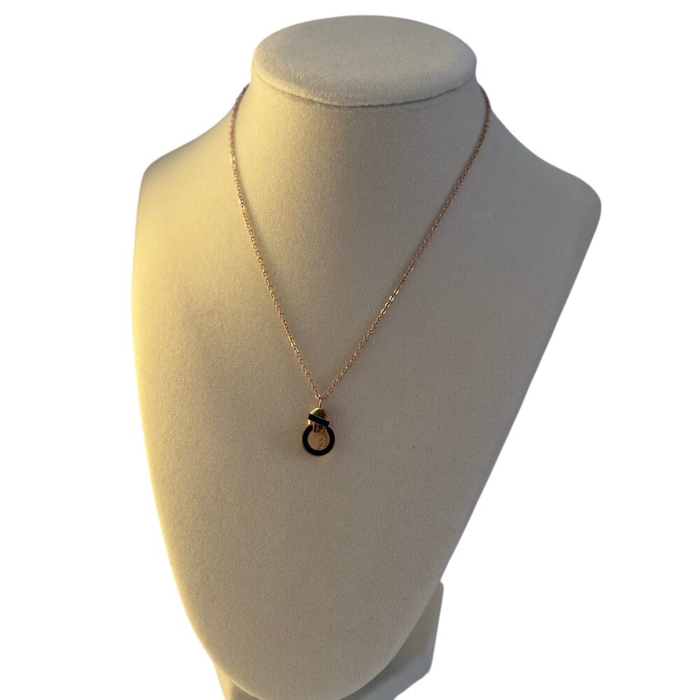 Rose Gold Initial Pendant Necklace Minimalist Letter Charm Jewelry - Picture 4 of 7